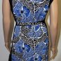 $218 New BCBG Max Azria Lark Spur Blue Stretch Jersey Print Short Party Dress S