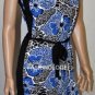 $218 New BCBG Max Azria Lark Spur Blue Stretch Jersey Print Short Party Dress S