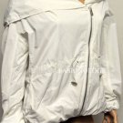 $328 New BCBG Max Azria White Hodded Zipper Woven Jacket Coat S