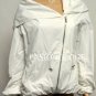 $328 New BCBG Max Azria White Hodded Zipper Woven Jacket Coat S