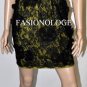 $368 New BCBG Max Azria Black Lace Cut  Out One Shoulder Voile Party Dress ~0~