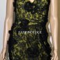 $368 New BCBG Max Azria Black Lace Cut  Out One Shoulder Voile Party Dress ~0~
