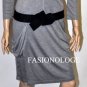 $228 New BCBG Max Azria Heather Grey Modal Belted Cocktail Party Dress M