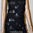 $688 New BCBG Max Azria Little BlackTulle Sequin Short Cocktail Party Dress M
