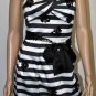 $348 New BCBG Max Azria Strapless Black Stripe Sequin Cocktail Party Dress 6
