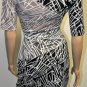 $218 New BCBG Max Azria Black Combo Print Jersey Party Dress S