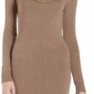$138 New BCBG Max Azria "Carleigh" Mocha Cowl Neck Sweater Dress NWT M