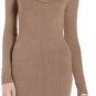 $138 New BCBG Max Azria "Carleigh" Mocha Cowl Neck Sweater Dress NWT M