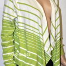 $228 New BCBG Max Azria Pear Stripe Knit Cashmere Fly Away Cardigan Sweater S