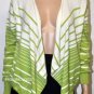 $228 New BCBG Max Azria Pear Stripe Knit Cashmere Fly Away Cardigan Sweater S