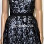 $398 New BCBG Max Axria One Shoulder Black Gunmetal Taffeta Cocktail Dress ~0~