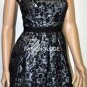 $398 New BCBG Max Axria One Shoulder Black Gunmetal Taffeta Cocktail Dress ~0~