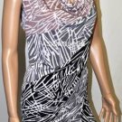 $208 New BCBG Max Azria Black Draped Jersey Print Short Party Dress S