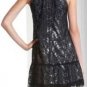 $398 New BCBG Max Azria Black Embellished Lace Cocktail Party Dress 10
