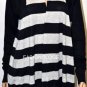 $248 New BCBG Heather Navy Striped Silk Cashmere Fly AwaySweater Cardigan M