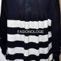 $248 New BCBG Heather Navy Striped Silk Cashmere Fly AwaySweater Cardigan M