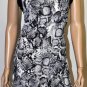 $128 New BCBG Max Azria "Delia" Blackton Combo Jersey Cocktail Party Dress L
