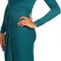 $238 New BCBG Max Azria "Sosie" Deep Jade Draped Jersey Party Dress XS