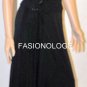 $317 New BCBG Max Azria Black Applique Pleated Jersey Gown Dress XS