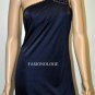 $318 New BCBG Max Azria Pacific Blue 1 Shoulder Jewel Long Party Gown Dress L