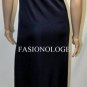 $318 New BCBG Max Azria Pacific Blue 1 Shoulder Jewel Long Party Gown Dress L