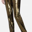 $348 New BCBG Max Azria "Zhara" Silk Gold Sequin Party Pants M