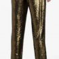 $348 New BCBG Max Azria "Zhara" Silk Gold Sequin Party Pants M