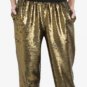 $348 New BCBG Max Azria "Zhara" Silk Gold Sequin Party Pants M