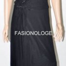 $317 New BCBG Black Applique Pleated Jersey Gown Party Cocktail Dress S