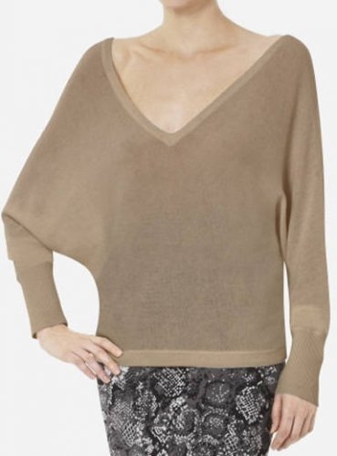 $178 New BCBG Max Azria "Wyatt" Pumice Knit Party Sweater Top NWT M