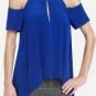 $208 New BCBG Max Azria Blue Sapphire Cut Out Cocktail Party Top NWT S