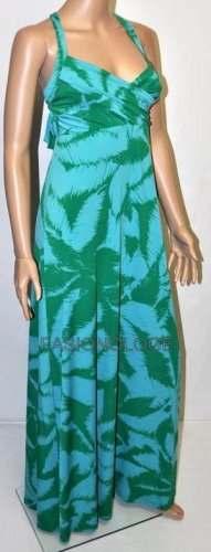 $258 New BCBG Max Azria Leprechaun Green Long Jersey Maxi Dress L