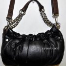$298 NWT BCBG Max Azria Black Brown Leather Shoulder Hand Bag Purse M