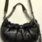 $298 NWT BCBG Max Azria Black Brown Leather Shoulder Hand Bag Purse M