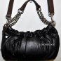 $298 NWT BCBG Max Azria Black Brown Leather Shoulder Hand Bag Purse M