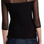 $168 New BCBG Max Azria "Amora" Black Boatneck Cocktail Party Top S