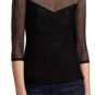 $168 New BCBG Max Azria "Amora" Black Boatneck Cocktail Party Top S
