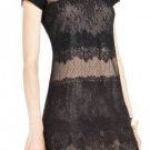 $188 New BCBG Max Azria "Maiya" Black Lace Front Cocktail Party Dress L