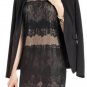 $188 New BCBG Max Azria "Maiya" Black Lace Front Cocktail Party Dress L