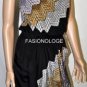 $298 New BCBG Max Azria Black One Shoulder Silk Ruffle Cocktail Dress L