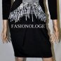 $198 New BCBG Max Azria "Andy" Black White Draped Jersey Party Dress M