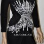 $198 New BCBG Max Azria "Andy" Black White Draped Jersey Party Dress M