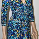 $218 New BCBG Max Azria Blue Jade Faux Wrap Party Dress LP