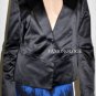 $238 New BCBG Max Azria Black One Button Satin Woven Jacket M