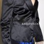 $238 New BCBG Max Azria Black One Button Satin Woven Jacket M