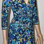 $218 New BCBG Max Azria Blue Jade Faux Wrap Party Dress XSP