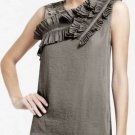 $248 New BCBG Max Azria "Faith" Steel Grey Ruffle Cocktail Party Top S