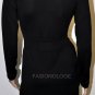 $218 New BCBG Max Azria Black Merino Wool Faux Wrap Sweater Dress NWT M