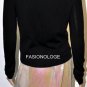 $348 New BCBG Max Azria Black Genuine Leather Motorcycle Coat Jacket NWT L
