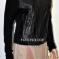 $348 New BCBG Max Azria Black Genuine Leather Motorcycle Coat Jacket NWT XS